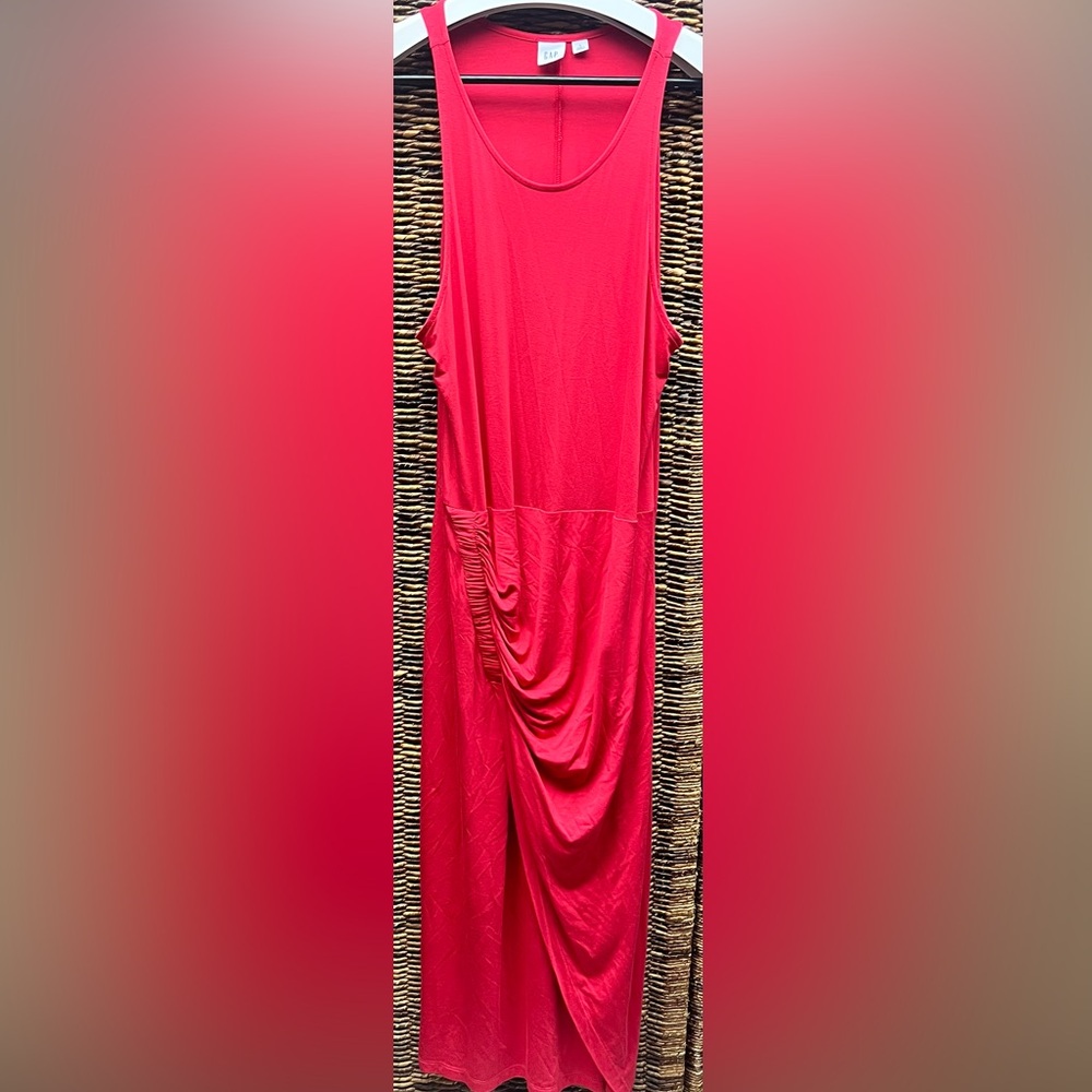 Gap - Womens Elegant Red Sleeveless Dress- Long, Large